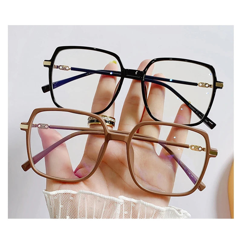 Custom Women's Metal Optical Eyeglasses Frame Blue Light Blocking Anti-Reflective Lenses