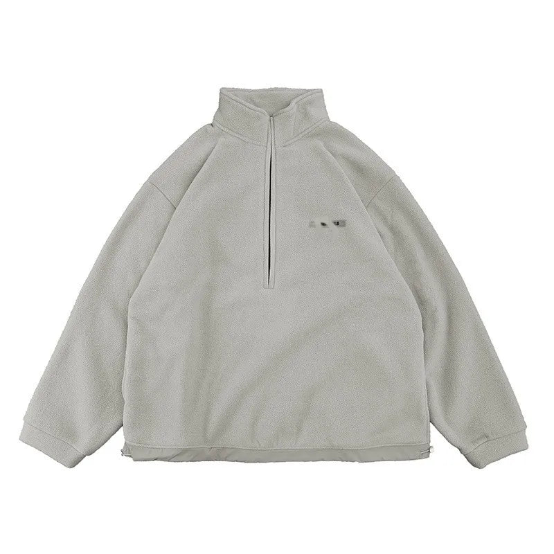 Custom  Hoodies Pullover Sweatshirt Long Sleeve Full Zip Thick Fuzzy Sherpa Soft Fleece Men Winter Hoody Jackets