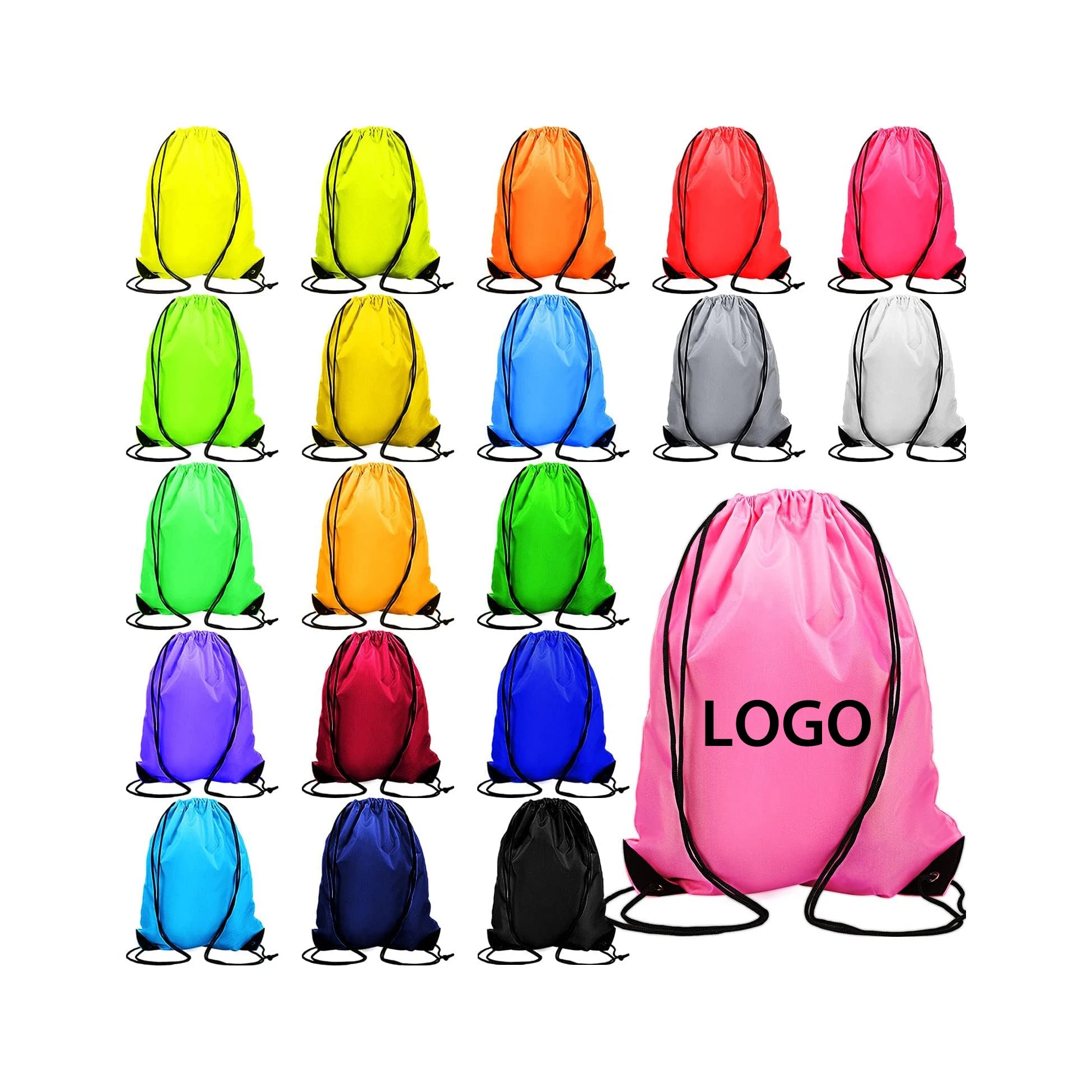 Diy Walking Yoga Swimming Tour Recycled Draw Rope Waterproof Children Adult Gym Bags With Custom Print