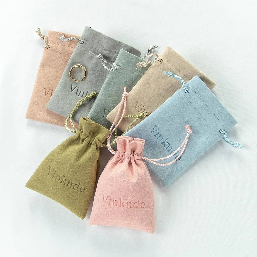Custom Printed Microfiber Envelope Drawstring Jewelry Pouch and Packaging Gift Bag