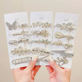 2022 Summer Silver Crystal Pearl Hair Pins for Women Bride Flower Style Hair Accessories Made of Alloy for Girls