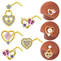Gaby Surgical Steel Heart Nose Piercing Stainless Steel Nose Rings for Women Wholesale Body Piercing Jewelry