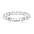 OAHLAN 3mm Trendy 925 Sterling Silver Women Wedding Band Round Cubic Zirconia Full Eternity Stackable Engagement Ring Size 3-11