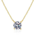 Wholesale D Color 1CT 2CT 3CT 5CT Moissanite Necklace Four Prongs 18K Gold Plated 925 Sterling Silver Jewelry for Women MegaBDM