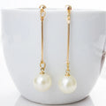 Factory Sells Lady Long Pearl Earrings Classic Gold-plated Pearl Drop Earrings Crystal Diamond and Pearls