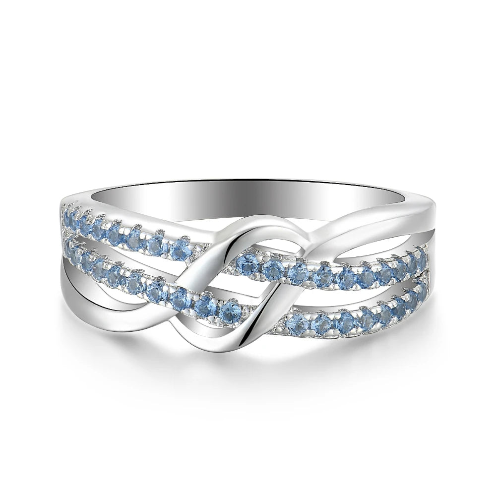 Wholesale Custom CZ Zirconium Rhodium Plated Designer 925 Sterling Silver Rings Woman  Fine Jewelry