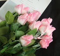 O-X809 Wedding Supplies Wholesale Real Touch Latex Flowers White Pink Real Touch Single Roses Buds Artificial Roses With Stem
