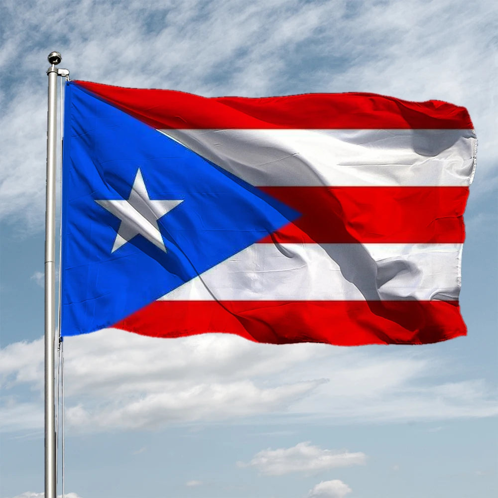Flag of Puerto Rico Printed 3X5 FT Waterproof Polyester Flying Screen Printing Puerto Rico Flag