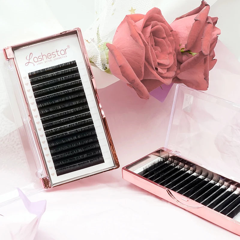 Cashmere Faux Mink Dark Fluffy Lash Extension Wholesale Individual Volume Long Soft Silk Mink Strip Eyelash Extension Trays