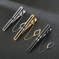 New Arrival Luxury Mens Tie Clip With Chain Copper Crystal AgateTie Pins Bar for Men Suit Accessories