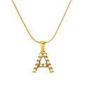 Women's Fashion 18k & 24k Gold Plated Stainless Steel Snake Bone Chains Imitation Pearl Stone Letter Necklace for Gift Occasions