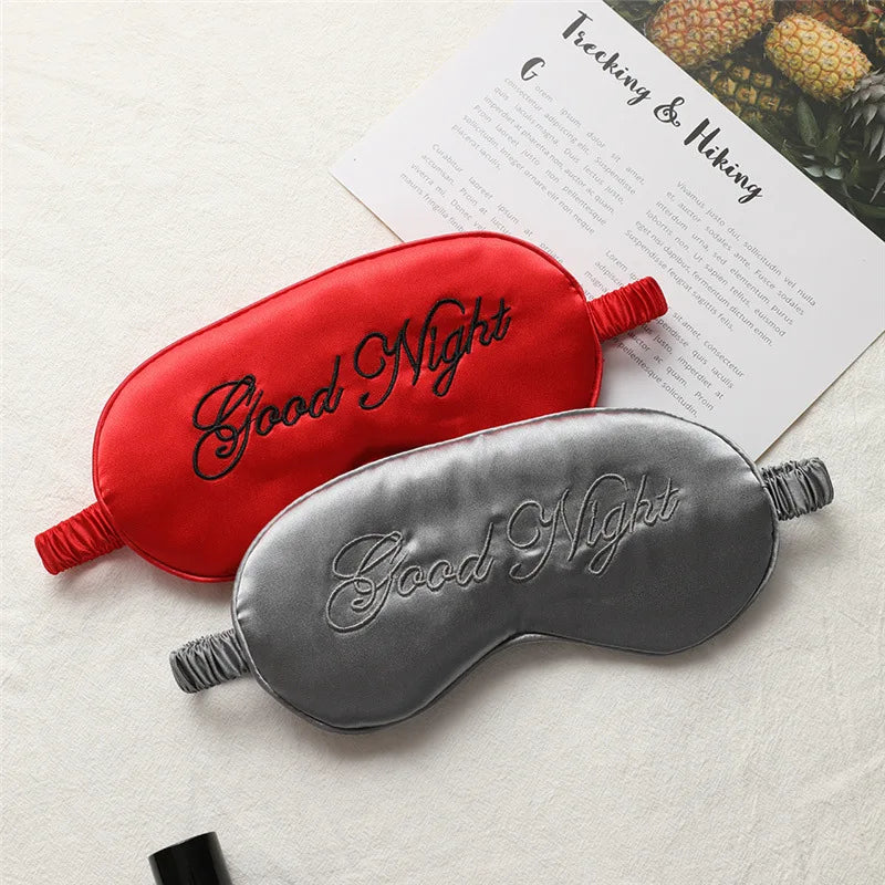 Adjustable Buckle Eye Mask Double-Sided Embroidered Silk Travel Sleep Blackout Sleeping Eye Mask Eye Health Supplies