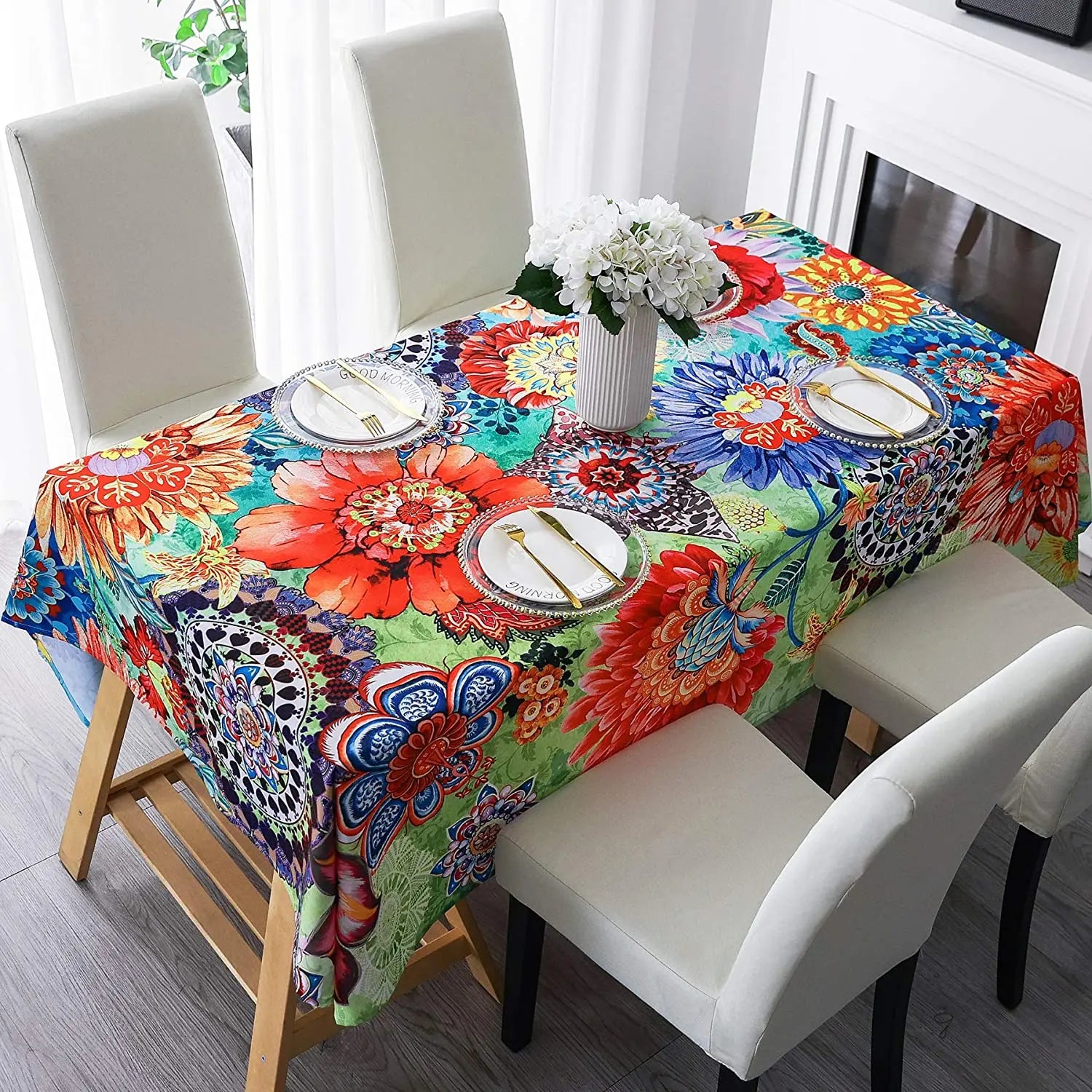 KEFEI Modern Customized Plaid & Striped Korean Crocheted & Knitted Linen Waterproof Tablecloth for Weddings