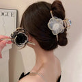 Women Elegant Camellia Hair Claw Clips Wedding Accessories Hairpin Chic France Handmade White Flower Hair Ties Bow Knot Barrette