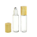 Hot Selling 5ml & 10ml Roll-On Perfume Bottles Cosmetic Packaging with Bamboo Lid Glass Roller Bottle Screen Printed Surface