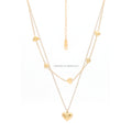 18K Love Heart Gold Plated Girl Custom Stainless Steel Signature Kundan Design Double Layered Jewelry Long Bead Necklaces