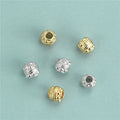 Wholesale 925 Sterling Silver Gold Plated 1.6mm Larger Hole Round Spacer Beads for Bracelets Jewelry Making Supplies