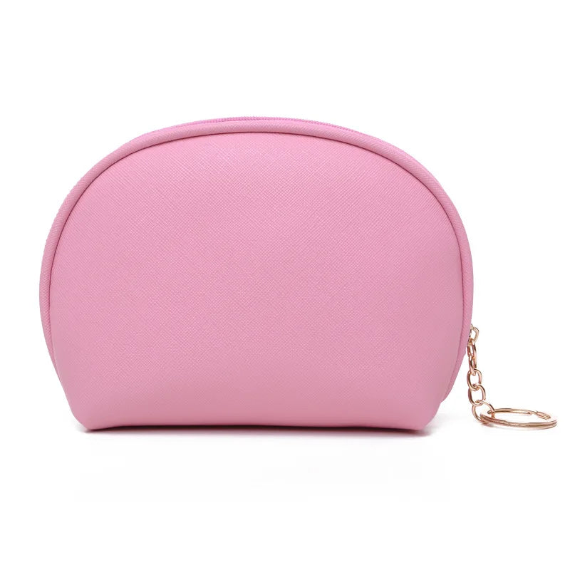Personalized Patterned Brush Holder Makeup Case Fashionable Leather Cosmetic Bag with PU Zipper & Key Chain Candy Pattern Gift