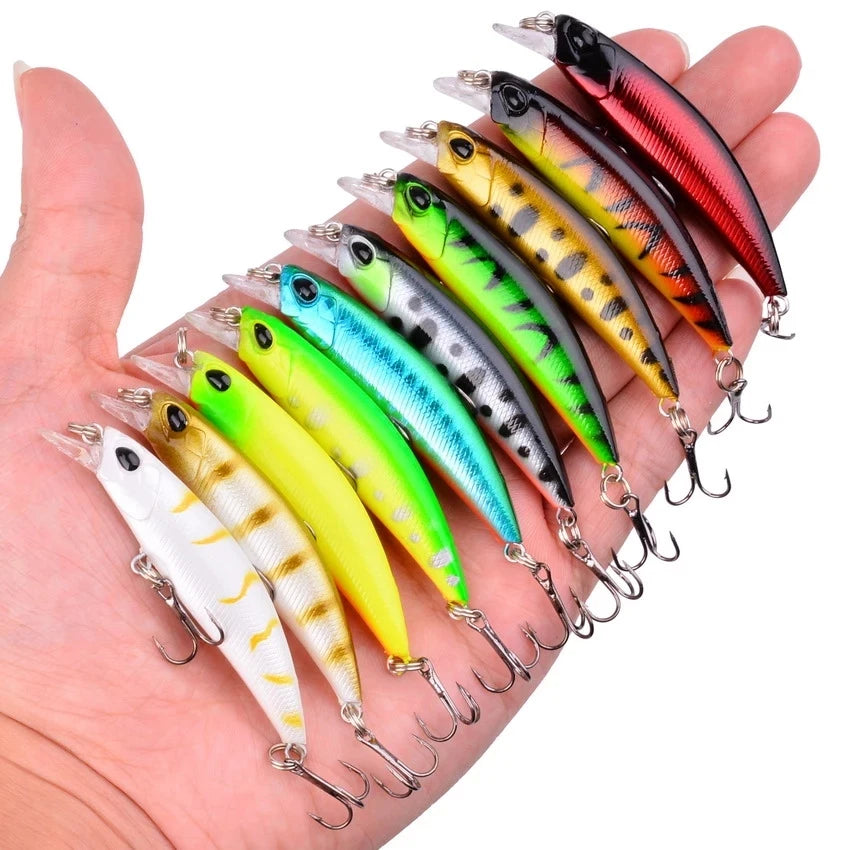 YOUEM 1PCS Laser Fishing Lure Floating Minnow Wobbler Artificial Baits 6.8cm 4g Crankbait Professional Hard Bait 10 Colors