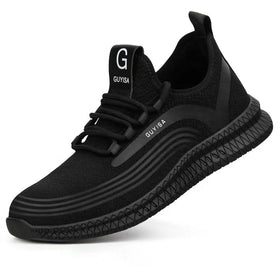 GUYISA China Factory Safety Shoes Black Mesh Surface Breathable Safety Shoes CE Anti-hit Anti-puncture