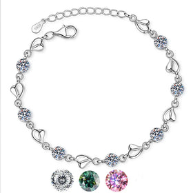 Wholesale S925 Silver Green Moissanite Bracelet D Color Vvs 3.5Carat Moissanite Adjustable Bracelets for Women