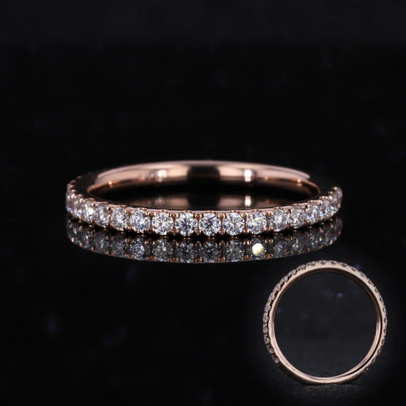 Starsgem 14k White Gold Diamond Crown Ring Lab Diamond Ring Rose Gold