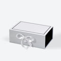 Cardboard A5 Deep Size Magnetic Closure Lid Ribbon Gift Hamper Box with Black Border