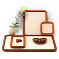 Hanhong Wholesale Custom Velvet Jewelry Packaging Solid Wood Luxury Ring Necklace Bracelet White Jewelry Display Tray