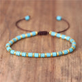 4mm Gemstone Beads Dainty Bracelet for Women Handmade Semi-precious Tube Beaded Adjustable Healing Stone Bracelet Jewelry