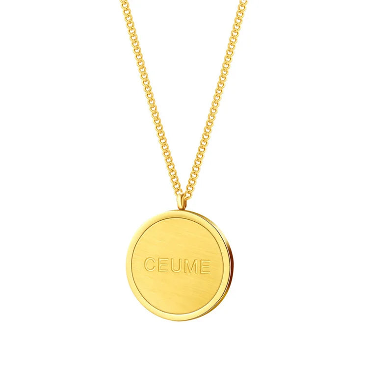 Simple O Link Chain Necklace Stainless Steel Gold Plated square Chains Pendant Women Crystal Jewelry Choker Necklaces