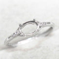 Sterling Silver 5*7mm Semi Mount Ring Frame Empty Blank Support Claw Setting S925 Base Holder Without Center Stone for DIY Inlay