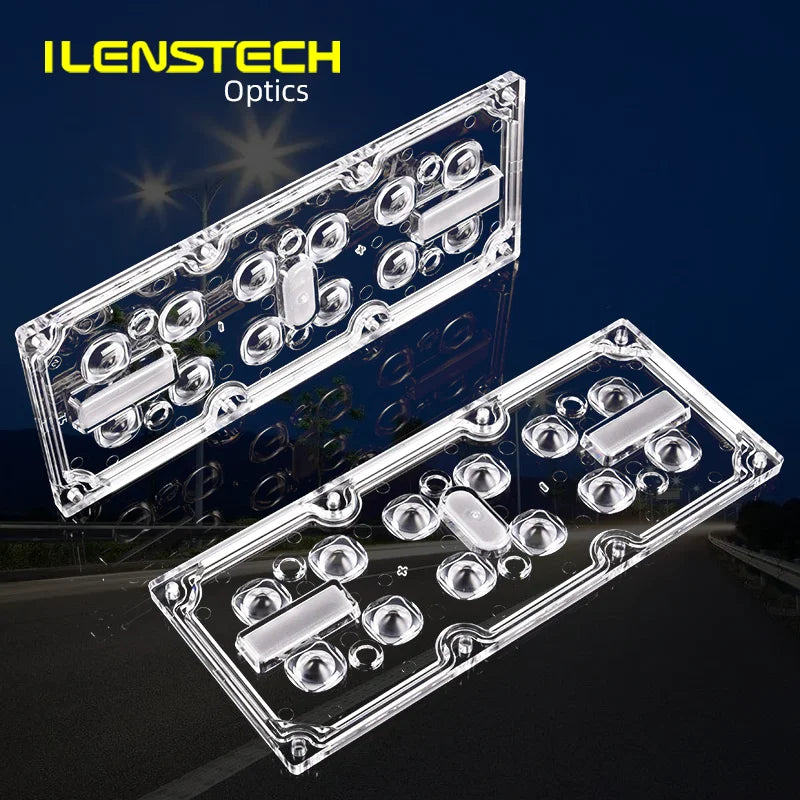 T5 Led Optics / Symmetric Public Lighting Lens 2x6 Led Modules Array