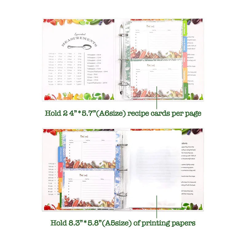 Recipe Binder Family Cookbook Recipe Journal Set Binder Recipe