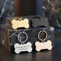 Custom Stainless Steel Bone Pet ID Tag Personalized Dog Name Tag for Laser Engraving