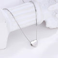 Minimalist Heart Choker Necklace Smooth Heart Shaped Pendant Necklace S925 Sterling Silver Heart Necklace for Women Promotion