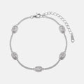 FUAMAY Fashion Vintage Charm 925 Sterling Silver Bracelets Oval Cut Zircon Charm Men Big Bangle