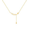 Elegant Style Office Ladies Daily Wearing Silver Ear of Wheat Charm Necklace