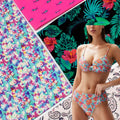 Factory Custom Designs Spandex Nylon 4 Way Stretch Knitted Elastic Sublimation Print Fabric Swimwear Lingerie Underwear