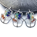 Wholesale Natural Crystal Gravel Tree of Life Pendant Alloy Hand-wound Fatima Hand Chips Stone Necklace Pendant