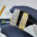 6mm Width Two Rows Diamond Silver 925 Rings Fine Jewelry Fashion Iced Out Vvs Moissanite Diamond Band Ring