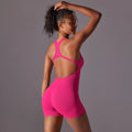 New Design Women Custom Logo Seamless Training Rompers Ladies Dance Wear One Piece Yoga Bodycon Jumpsuit