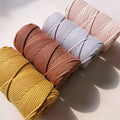 Wholesale Colorful Decorative DIY Braided Cord 4mm Rope Macrame Cord Cotton Braided Rope Cord