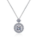 Jewelry Wholesale 1.3ct Moissanite Pendant 925 Sterling Silver Necklace Fashion Collarbone Chain Jewellery With Extension Chain