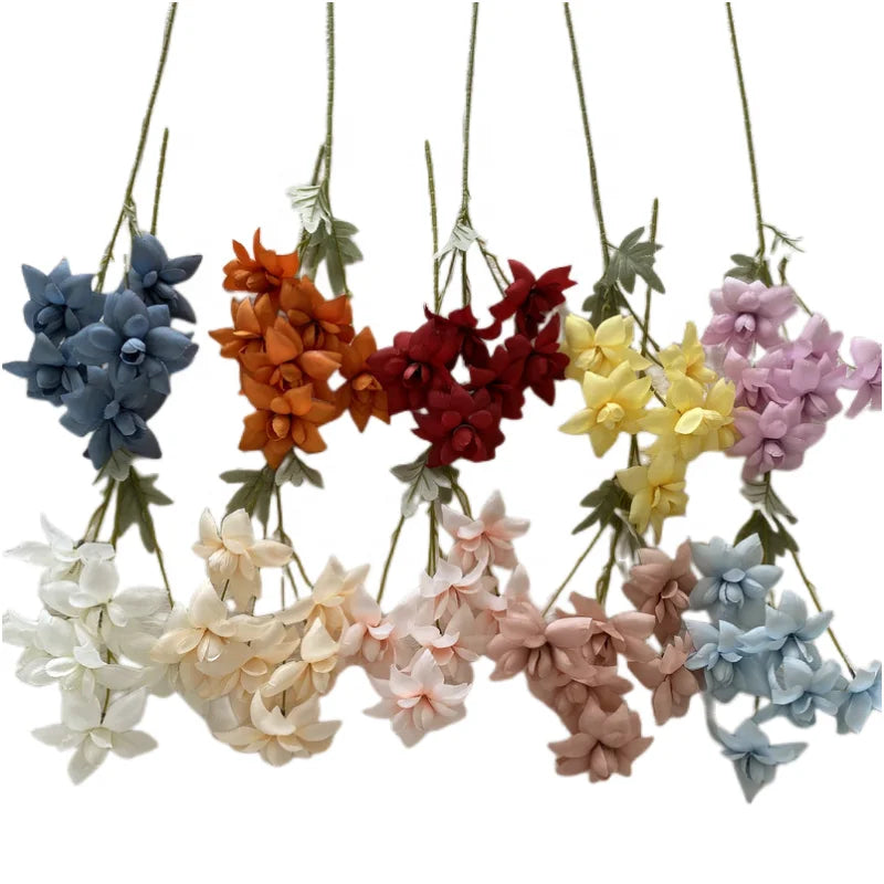 New Style 6 Heads Wedding Flowers Calonyction Aculeatum Artificial Silk Flowers for Sale