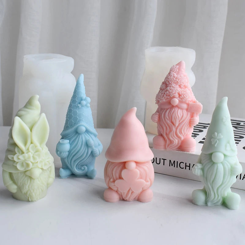 DIY Bearded Old Man Scented Candle & Handmade Soap 3pcs Eco-Friendly Food Grade Silicone Mold Gift