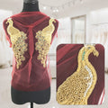 W012 Handmade Crystal Lace Beaded Bridal Wholesale Rhinestone Applique Patch Rhinestone Bodice Applique