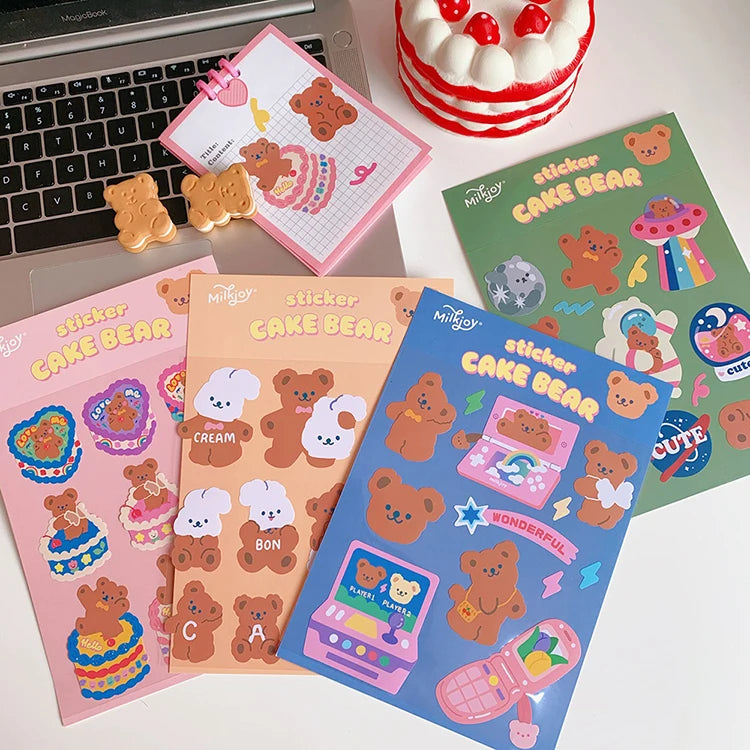 Custom Cute Korean Foil Matte Clear Transparent Kiss Cut Sticker A6 Offset Paper Cardboard Label for Vinyl Planner Printing