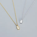 Wholesale 925 Sterling Silver Necklace Jewelry 18K Gold Plated 925 Silver square Zircon Pendant Necklace Women