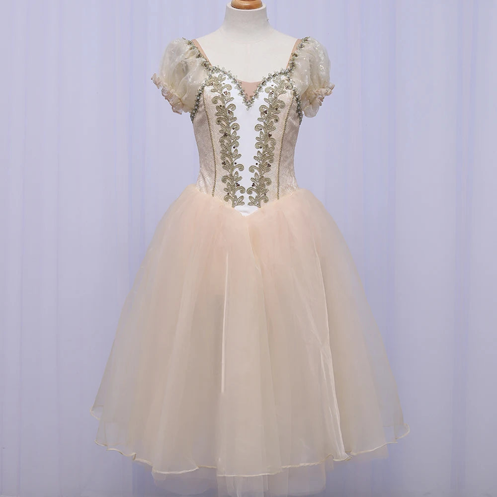 Girls Performance Ballet Long Skirt Dance Dress Ballet Tutu Giselle Romantic Ballet Skirt
