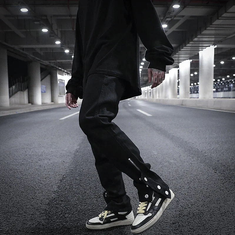 OEM Latest Trousers for Men Men Street Wear Stock Men Zipper Cargo Jeans